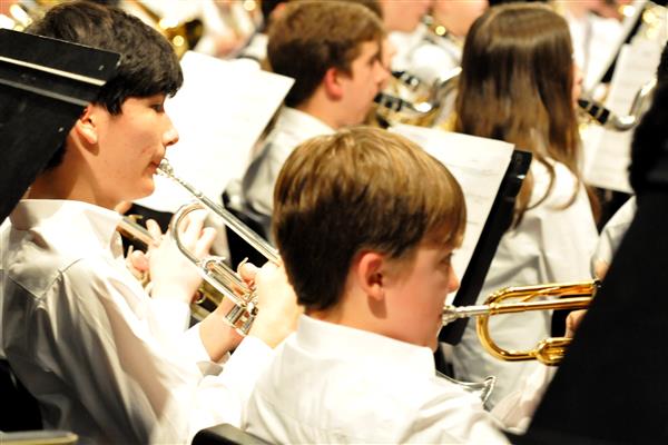 Students performing at the 2023-2024 All County Band Concert